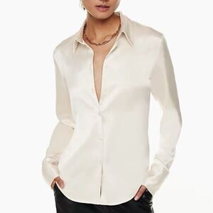 Aritzia Babaton Industry Satin Shirt - Size Small